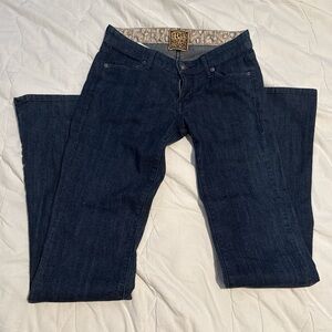 vintage kith low rise dark wash denim flare jeans